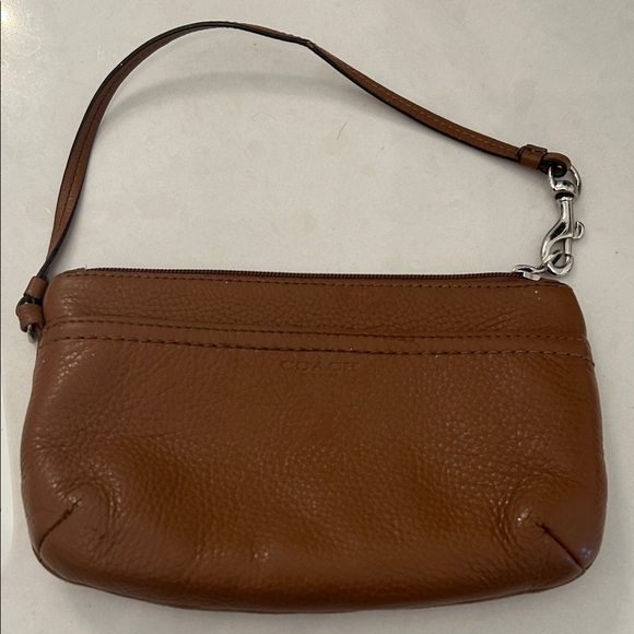Coach Tan Leather Wristlet - Picture 1 of 4